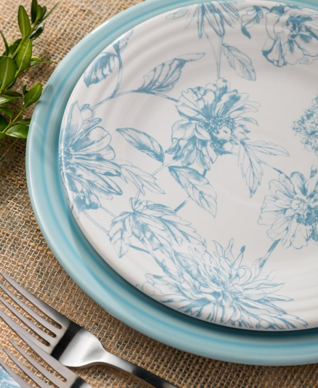 Fiesta Dinnerware - Botanical Floral Sky Classic Rim 9 Inch Luncheon Plate - Image 2