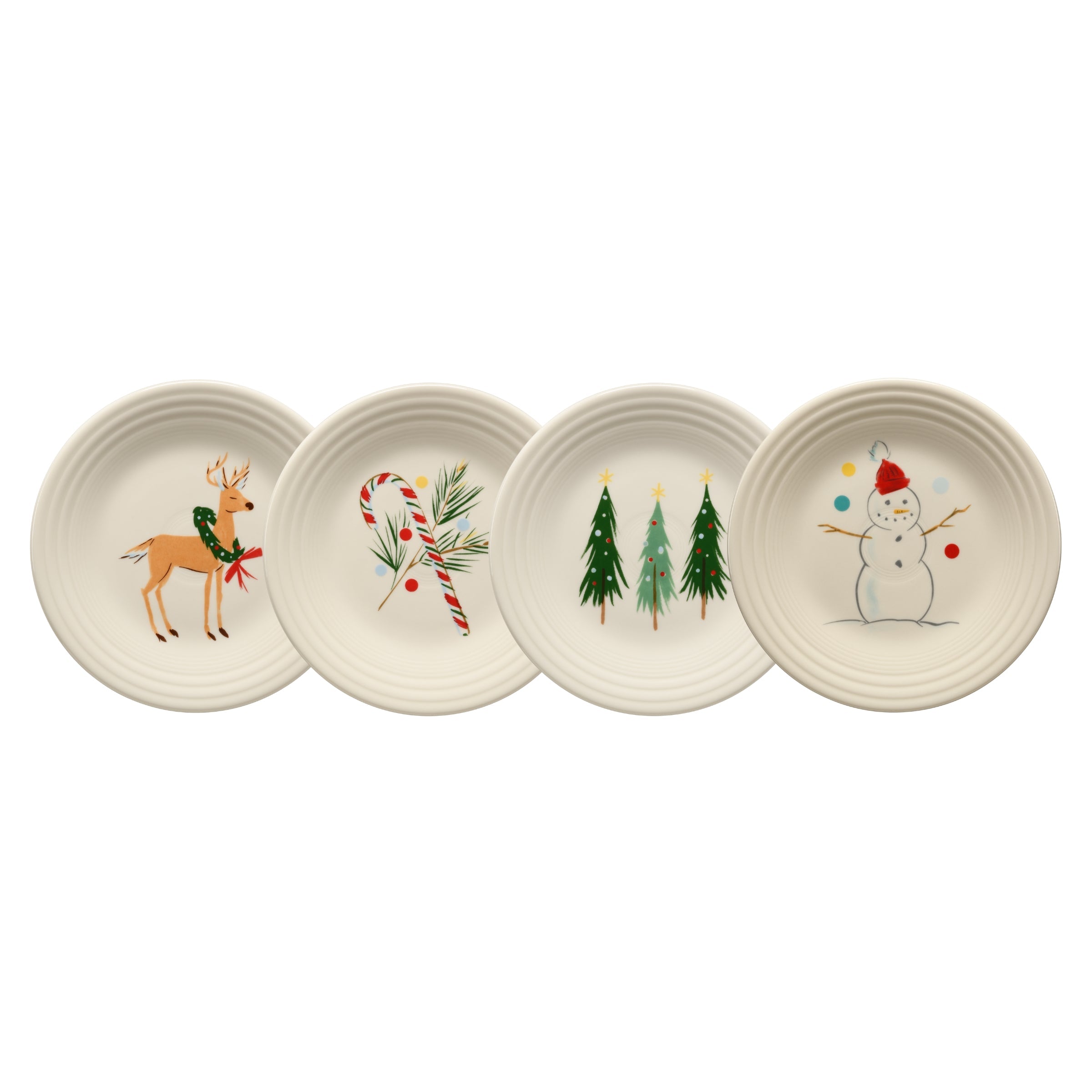 Fiesta Dinnerware - Jolly Christmas Classic Rim 9 Inch Luncheon Plate, Set of 4
