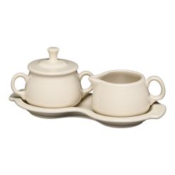 Fiesta Dinnerware - New Retired Linen 4-Piece Sugar Bowl and Creamer Set with Tray