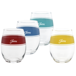 Fiesta Dinnerware - Vibrant 15 oz. Frame Stemless Wine Glass Mixed Color (Set of 4)
