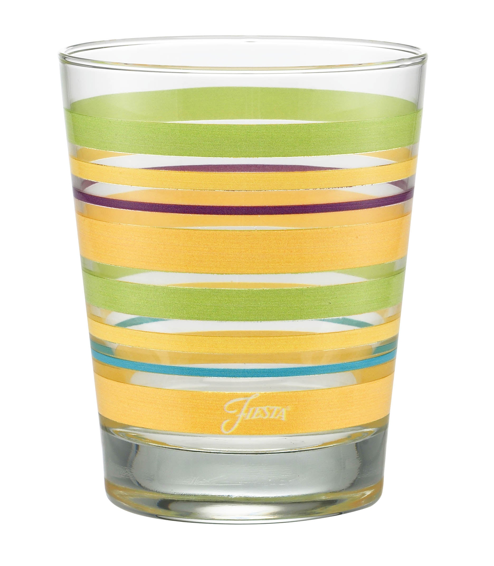 Fiesta Dinnerware - Retired 15 oz. Fiesta® Caribbean Sunset Stripes Tapered Double Old Fashion, Set of 4 - Image 2