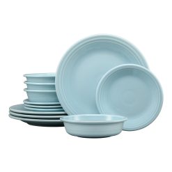 Fiesta Dinnerware - Classic Rim 12-Piece Dinnerware Set, Service for 4