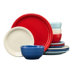 Fiesta Dinnerware - Mixed Americana Bistro Coupe 12-Piece Dinnerware Set, Service for 4