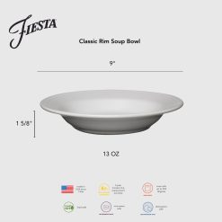 Alternative view of Fiesta Dinnerware - Sky Classic Rim 9 Inch Soup Bowl 13 OZ