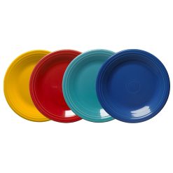 Fiesta Dinnerware - Mixed Vibrant Classic Rim 10 1/2 Inch Dinner Plate, Set of 4