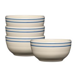 Fiesta Dinnerware - Americana Lapis Bands Set of 4 Bistro Coupe 5 1/2 Inch Cereal Bowl 22 oz