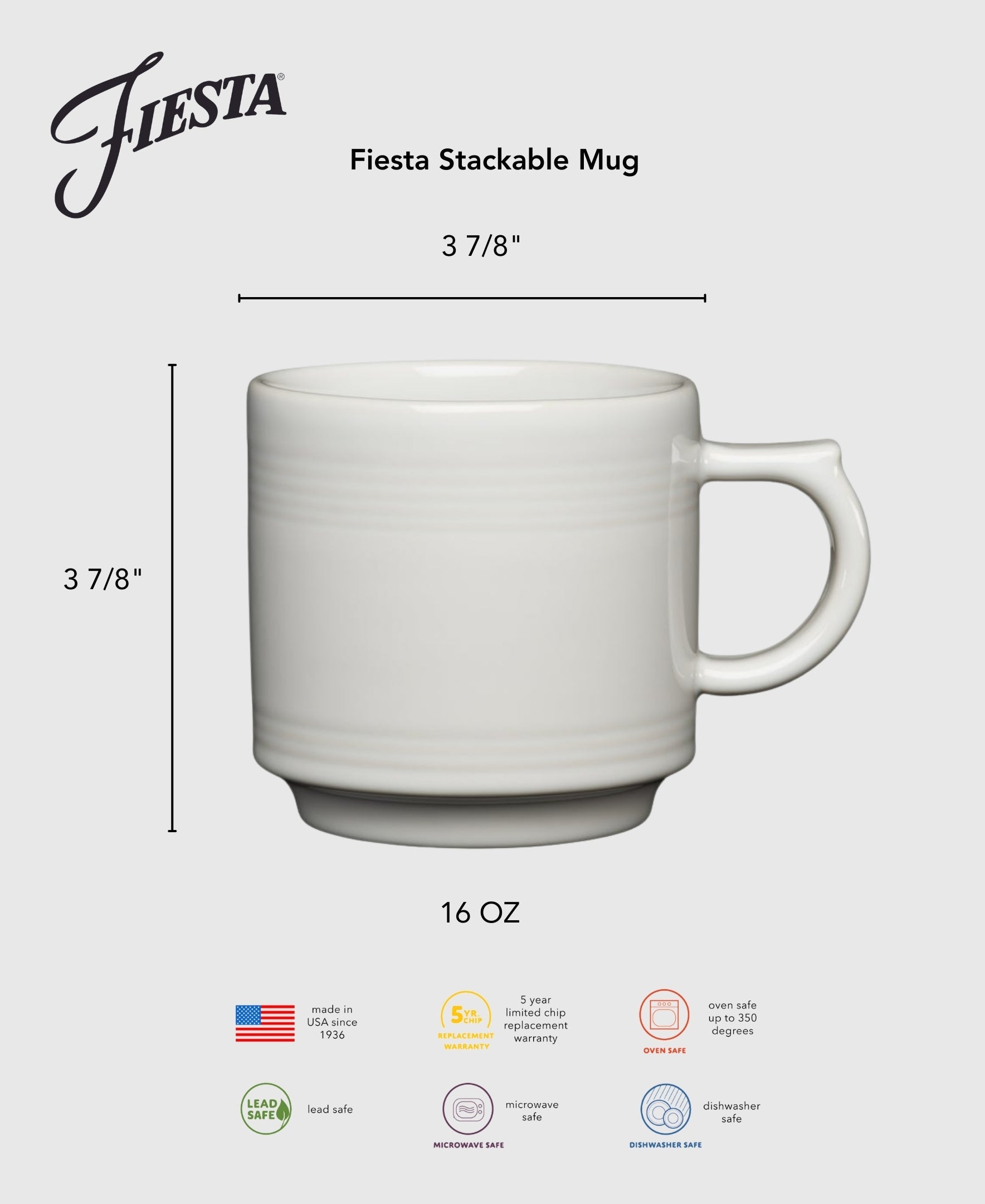 Fiesta Dinnerware - Sunset Horizon 16 OZ Set of 4 Mixed Stackable Mug Set - Image 2