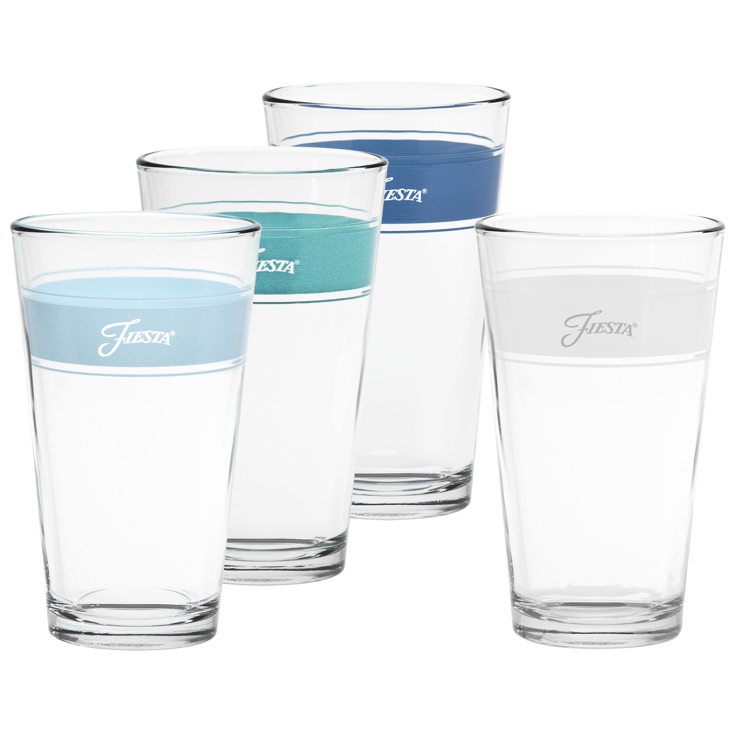 Fiesta Dinnerware - Coastal Blues 16 oz. Frame Cooler Mixed Color - Set of 4