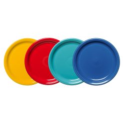 Fiesta Dinnerware - Mixed Vibrant Bistro Coupe 9 Inch Luncheon Plate, Set of 4