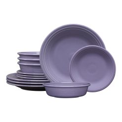 Fiesta Dinnerware - Lavender Classic Rim 12-Piece Dinnerware Set, Service for 4