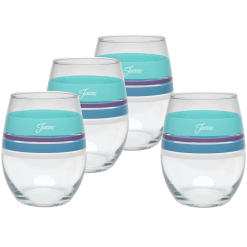 Fiesta Dinnerware - Retired 15 oz. Fiesta® Edgeline Stemless Wine Coastal, Set of 4