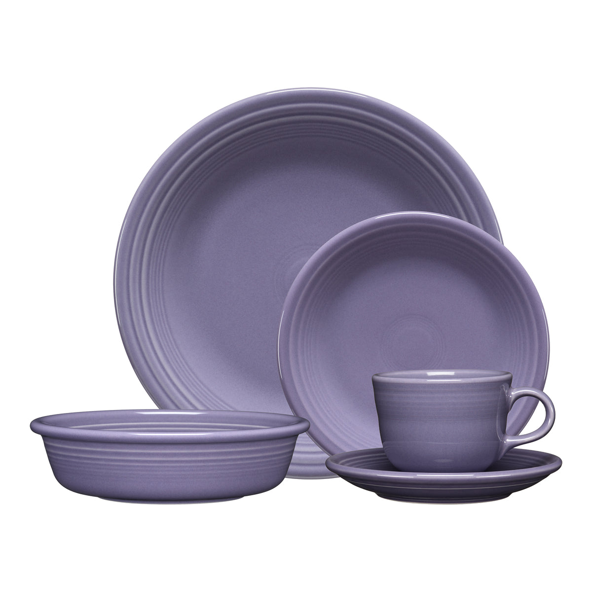 Fiesta Dinnerware - Lavender Classic Rim 5-Piece Place Setting, Service for 1