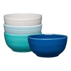 Fiesta Dinnerware - Mixed Coastal Blues Bistro Coupe 5 1/2 Inch Cereal Bowl 22 oz, Set of 4