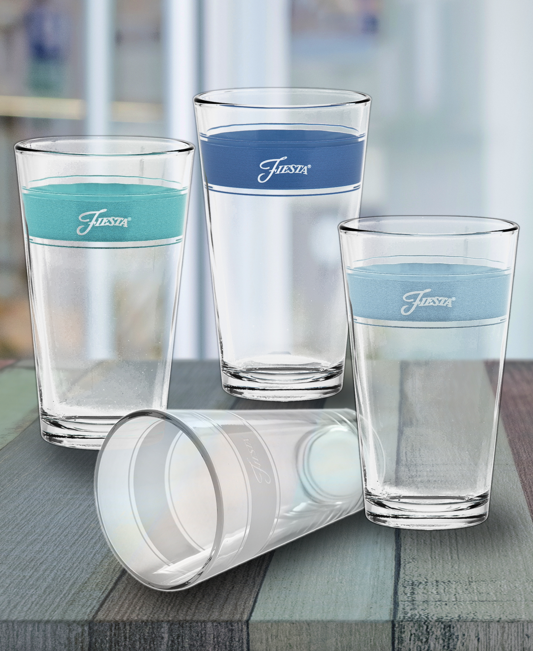 Fiesta Dinnerware - Coastal Blues 16 oz. Frame Cooler Mixed Color - Set of 4 - Image 6