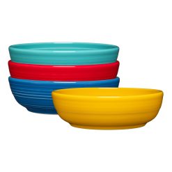 Fiesta Dinnerware - Mixed Vibrant Coupe 6 3/4 Inch Salad Bowl 24 OZ, Set of 4
