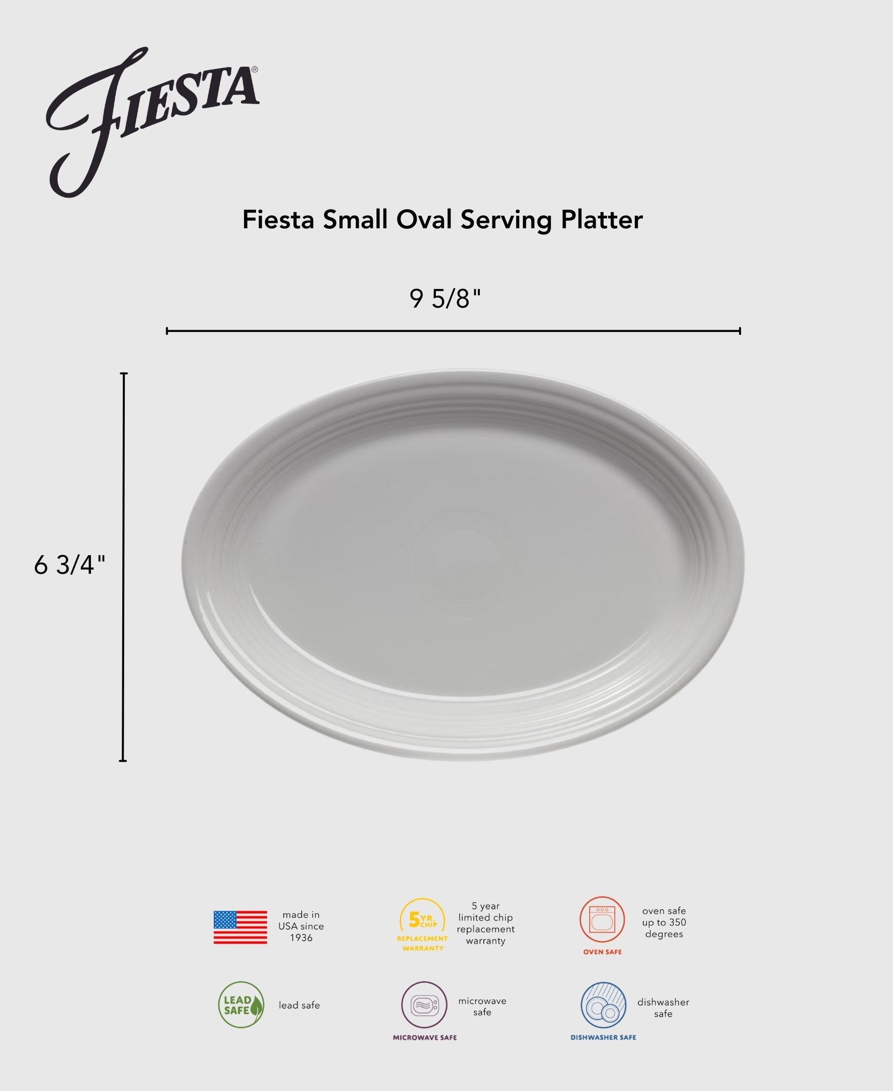 Fiesta Dinnerware - Fiesta 9 5/8 Inch Small Oval Serving Platter - Image 3